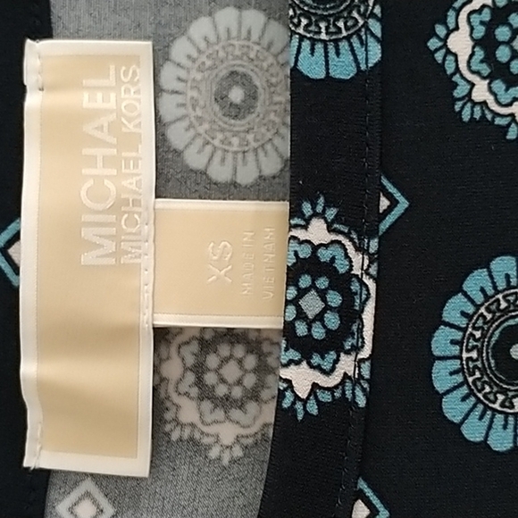 MICHAEL Michael Kors Navy Medallion Long Sleeve Stretch Classic Dress XS - Picture 3 of 9